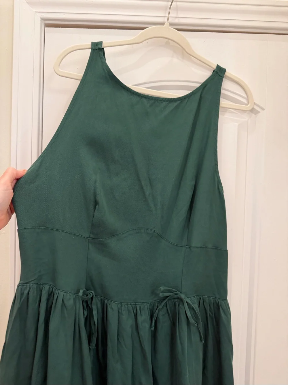 Aerie Drop Waist Green Bow Dress XL NWT